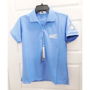 Lady Divots Dri-Way Women Sky Blue Striped Golf Polo Shirt Audubon sz S NWT